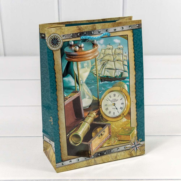 00044G Пакет подарочный "Мужской" глянцевый (микс) 14*20*7 157г 1/20 1/600