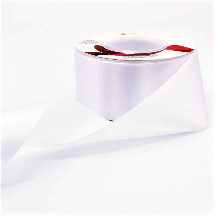 553-50/029 Лента атласная полиэстер класс А 5 см*25 ярдов дымчато-белый 1/5 1/90