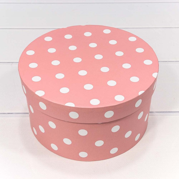 7212247/984 Коробки Круглые Набор 1/3 21*11,5 "Горох" Розовый 1/18