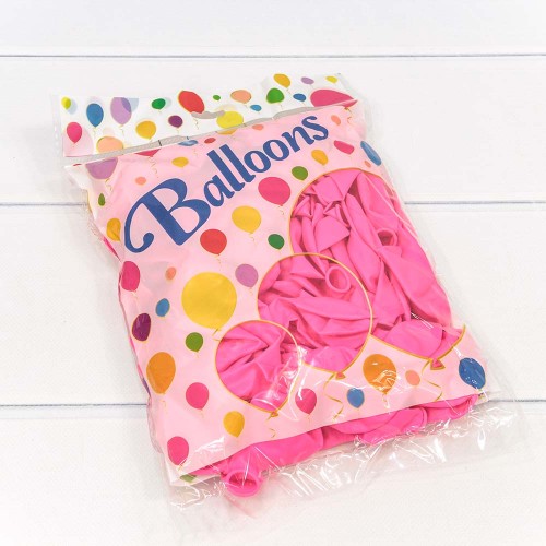 12200/3 Шарики воздушные из латекса "Пастель" 10"/25см (100 шт.) 2,2г Ярко-розовый 1/70 