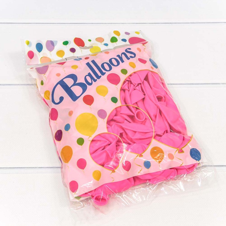 12200/3 Шарики воздушные из латекса "Пастель" 10"/25см (100 шт.) 2,2г Ярко-розовый 1/70