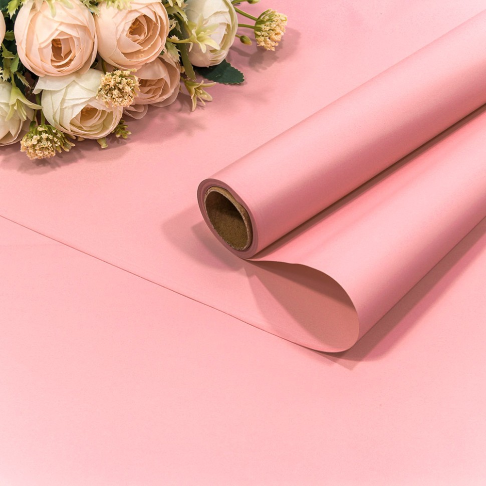 1638/699	Плёнка 0,58*10м матовая "Корейская" 65мкм Розовый 1/30																		 