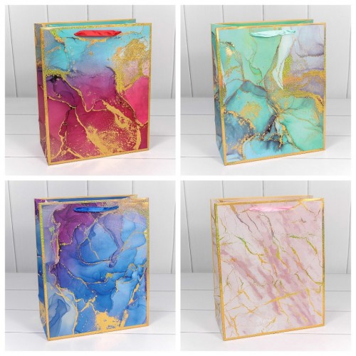 300397C Пакет подарочный "Мрамор" (микс) 26*32*13 210г 1/20 1/320