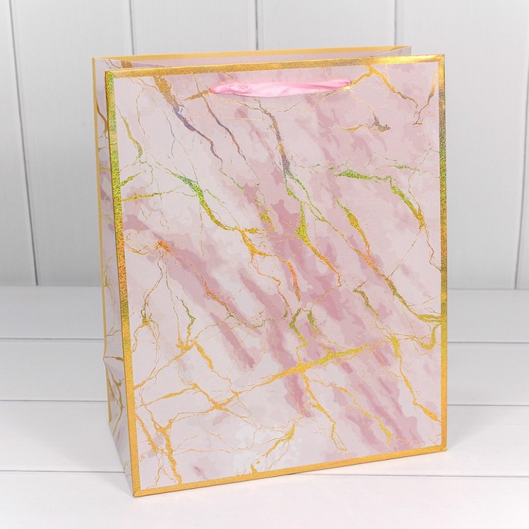 300397C Пакет подарочный "Мрамор" (микс) 26*32*13 210г 1/20 1/320