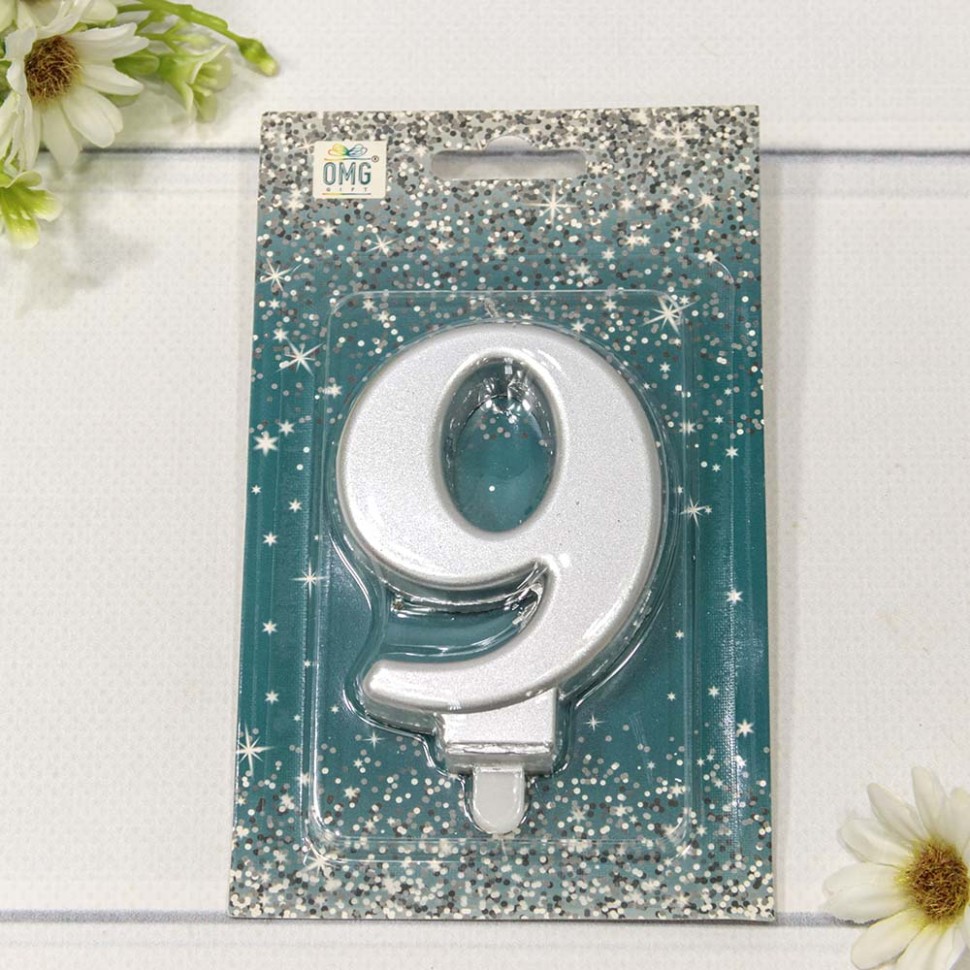 20010-71/9 Свеча для торта Цифра 9 "Гигант" 8см Серебряный 1/12 1/288 20010-71/9 Свеча для торта Цифра 9 "Гигант" 8см Серебряный 1/12 1/288