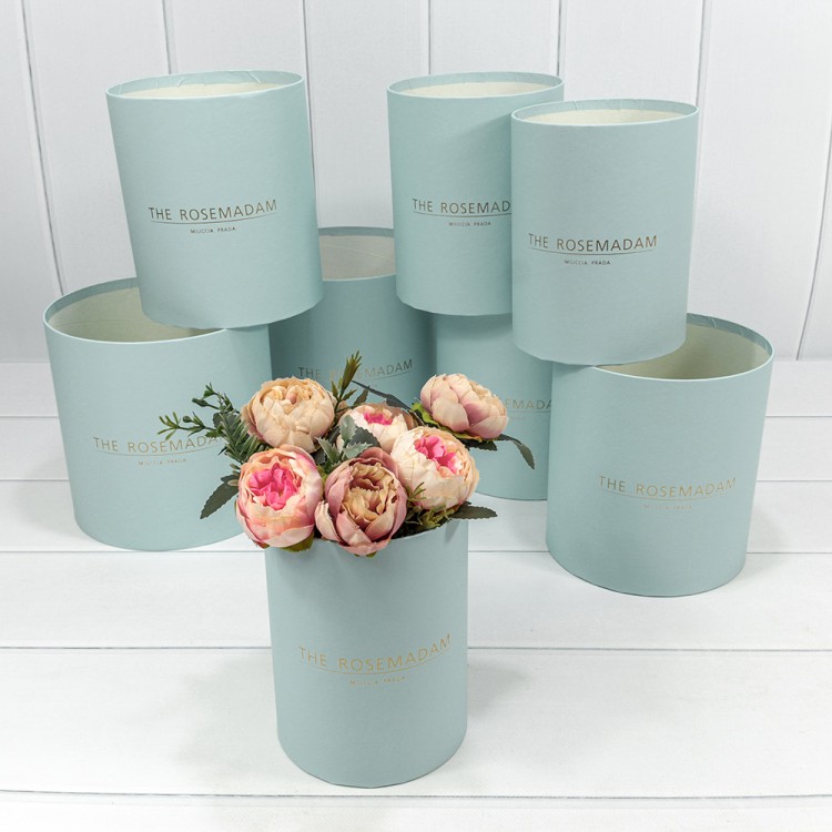 720835/7457 Коробки Цилиндр Набор 1/8 19,5*19 без крышки "The Rosemadam" Голубой 1/6