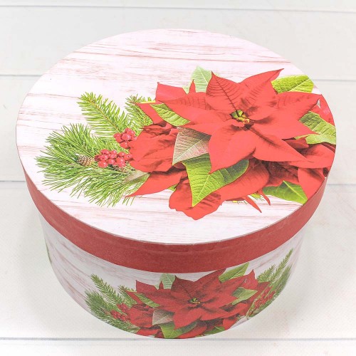 7302247/1657 Набор коробок 1/3 круглый 21*11,5 см Новогодний 1/30