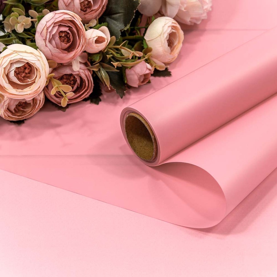1657/230 Плёнка 0,58*10м 280г матовая однотонная 55мкм Розовый-230 1/30 