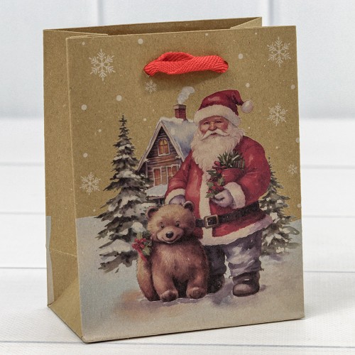 300432H Пакет подарочный Крафт "Новый год" (микс 432) 12*15*6,7 150г 1/20 1/600