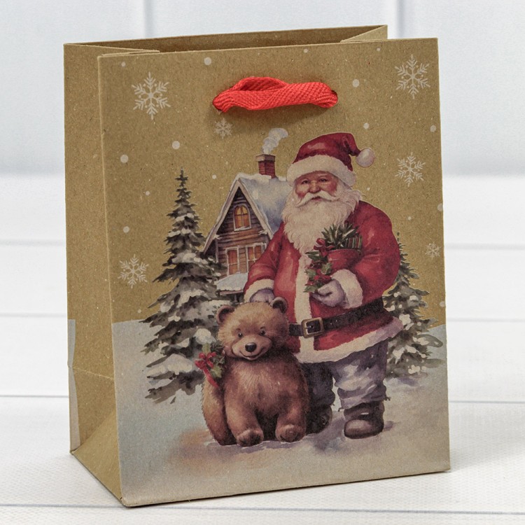 300432H Пакет подарочный Крафт "Новый год" (микс 432) 12*15*6,7 150г 1/20 1/600