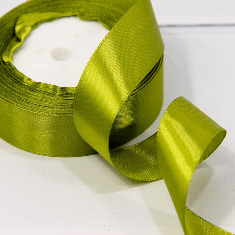 562-25/95 Лента Атласная Сатин 2,5см*25ярд Тёмно-оливковый 1/5 1/300