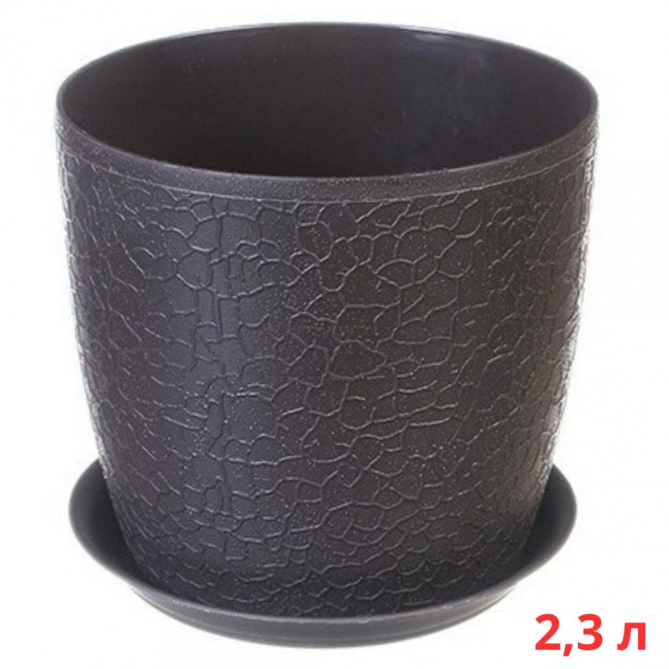 М3096/2 Кашпо ВЕРОНА D160мм 2,3л с подставкой Графитовый М3096/2 Кашпо ВЕРОНА D160мм 2,3л с подставкой Графитовый