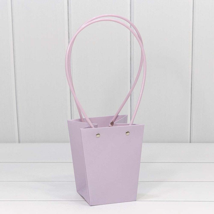 000171G/32 Пакет подарочный "Ваза для цветов" 15,5*13*9,5 Бледно-сиреневый 1/10 1/150