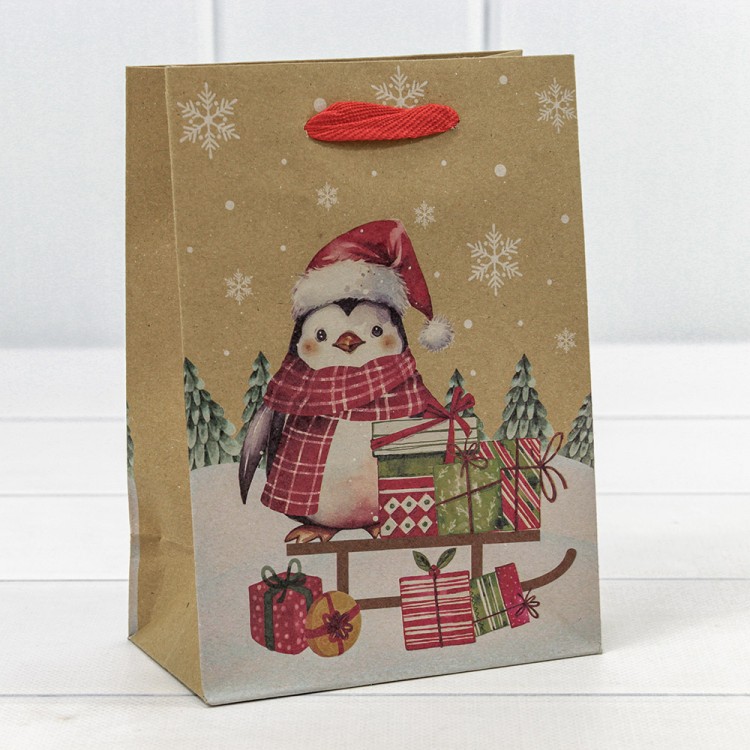 300432G Пакет подарочный Крафт "Новый год" (микс 432) 14*20*8 150г 1/20 1/600