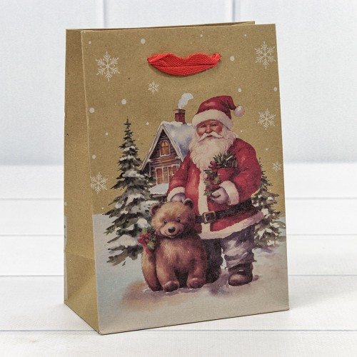 300432G Пакет подарочный Крафт "Новый год" (микс 432) 14*20*8 150г 1/20 1/600