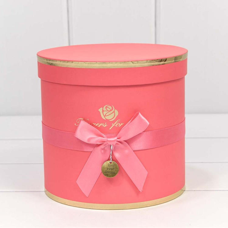 720112/175 Коробки Цилиндр Набор 1/3 18*17 "Flowers for you" Коралловый 1/12