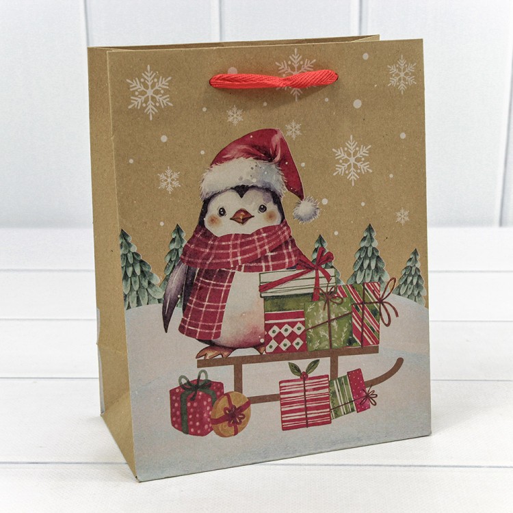 300432E Пакет подарочный Крафт "Новый год" (микс 432) 18*23*10 150г 1/20 1/480