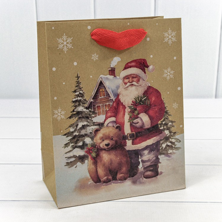 300432E Пакет подарочный Крафт "Новый год" (микс 432) 18*23*10 150г 1/20 1/480