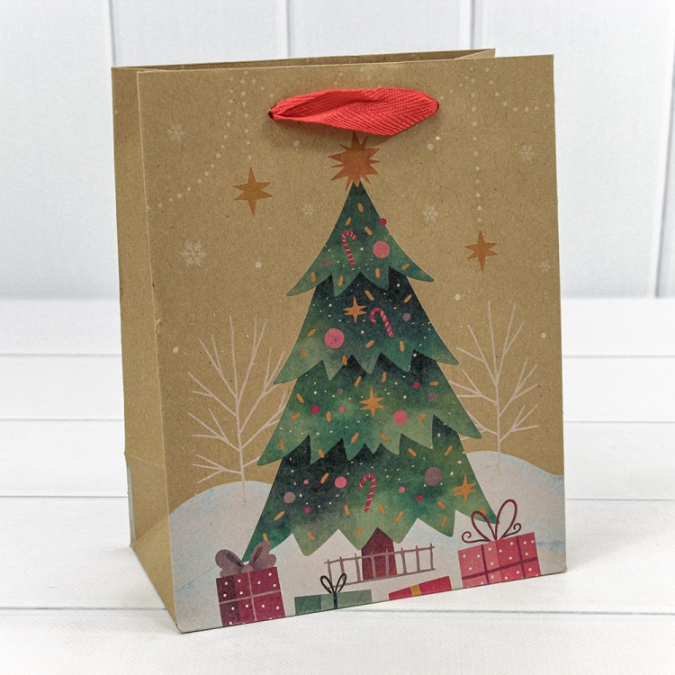 300432E Пакет подарочный Крафт "Новый год" (микс 432) 18*23*10 150г 1/20 1/480