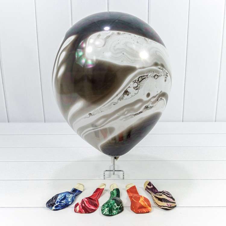 20100 Шарики воздушные из латекса "Мрамор" 12"/30см (100 шт.) 2,8г (микс) 1/60