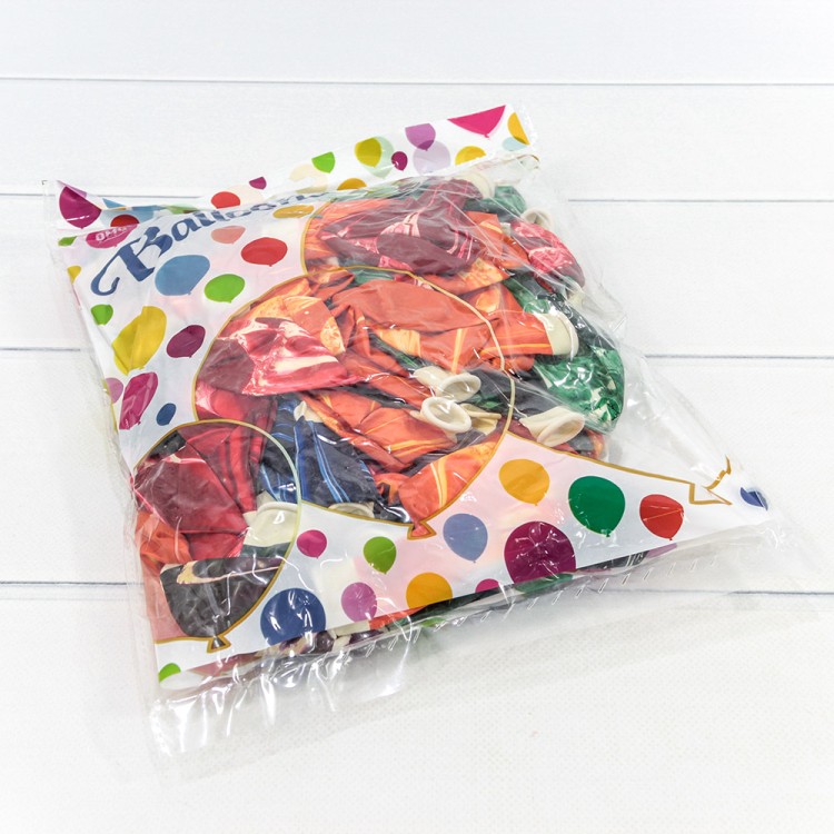 20100 Шарики воздушные из латекса "Мрамор" 12"/30см (100 шт.) 2,8г (микс) 1/60