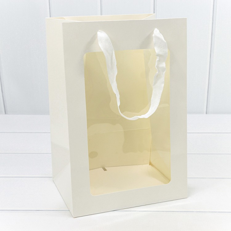 000198K/07 Пакет подарочный с окошком Белый 20*30*16 210г 1/20 1/240