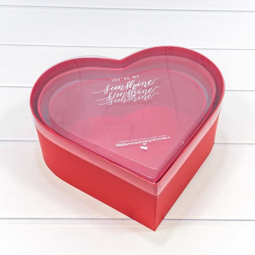 7209825/2 Коробки "Сердце" Набор 1/3 28*25,2*11 с прозрачной крышкой Красный 1/12