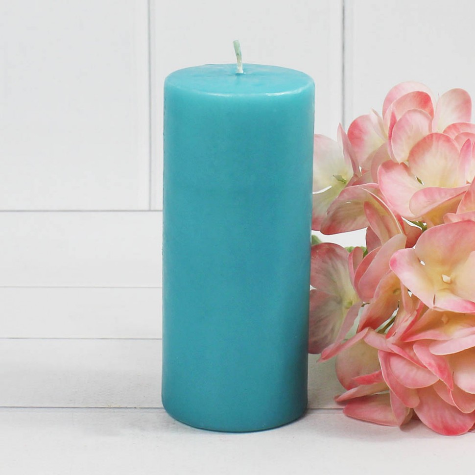 1381592900 Цилиндр 50 Н100 свеча парафиновая, небесно-голубой, шт