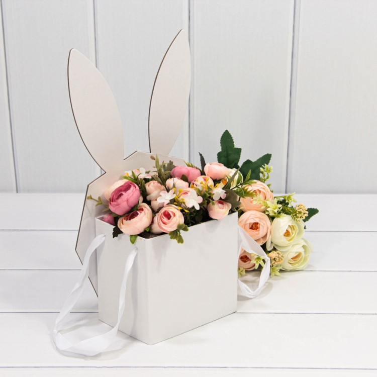 720796/1 Коробка Сборная 18*9,5*31 "Зайка" Белый 1/10 1/80