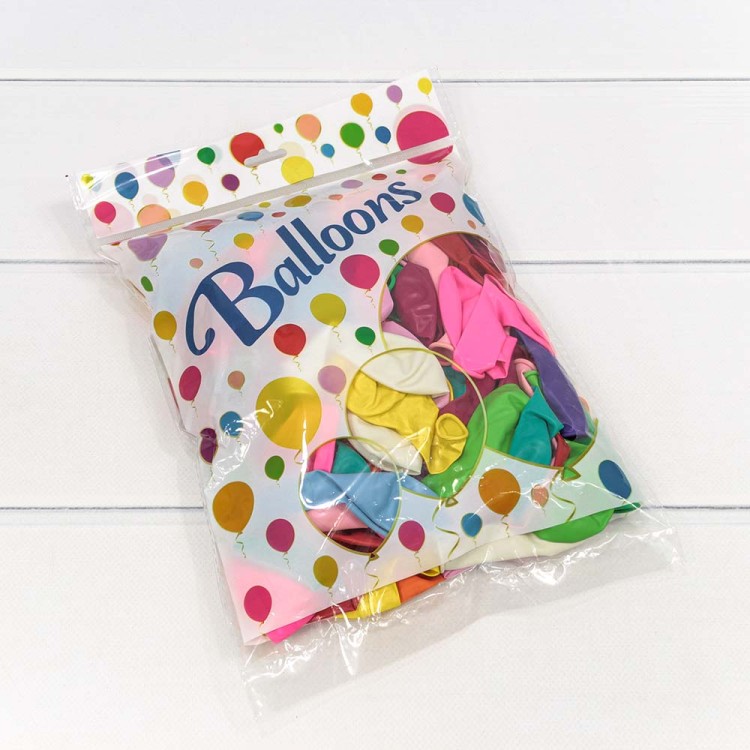 12100 Шарики воздушные из латекса "Пастель" 9"/23см (100 шт.) 1,8г (микс) 1/80