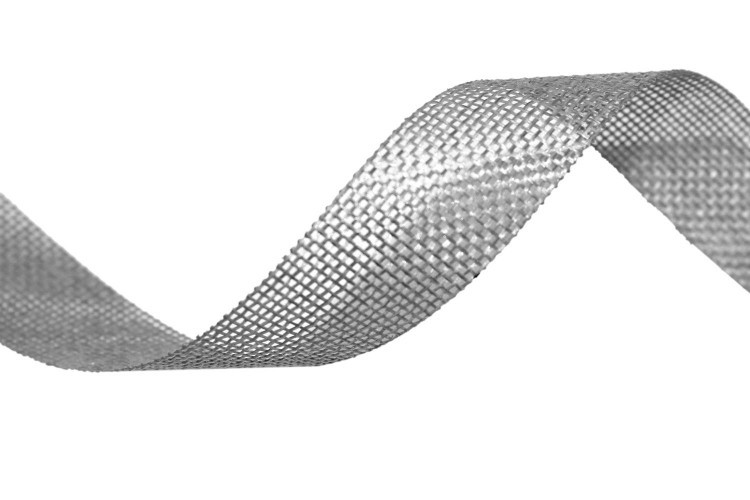 5512-25/17  Лента Лен искусственный 2,5см*25 ярд серый