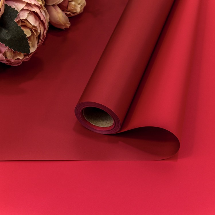 1604/187	Плёнка 0,58*10м матовая двухсторонняя 65мкм Пурпурно-красный/Винно-красный 1/30