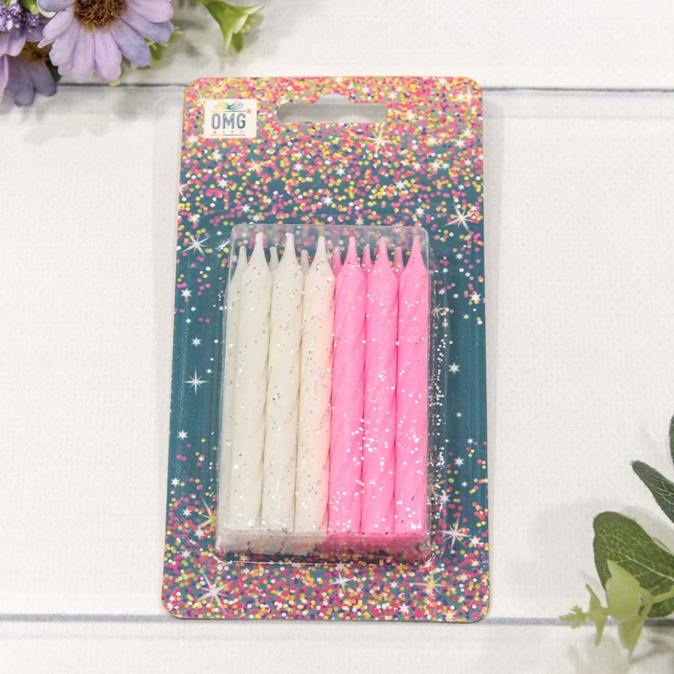 20010-95/15 Свечи для торта набор (12 шт.) 8см (микс 15) 1/12 1/144 20010-95/15 Свечи для торта набор (12 шт.) 8см (микс 15) 1/12 1/144