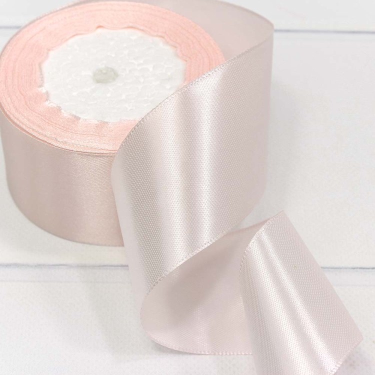 562-50/63 Лента атласная (сатин) 5 см*25 ярдов бледно-розовый 1/4 1/160