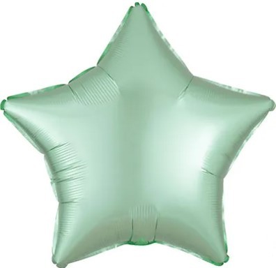 1204-0904 Шарик ЗВЕЗДА 45см Сатин Mint Green