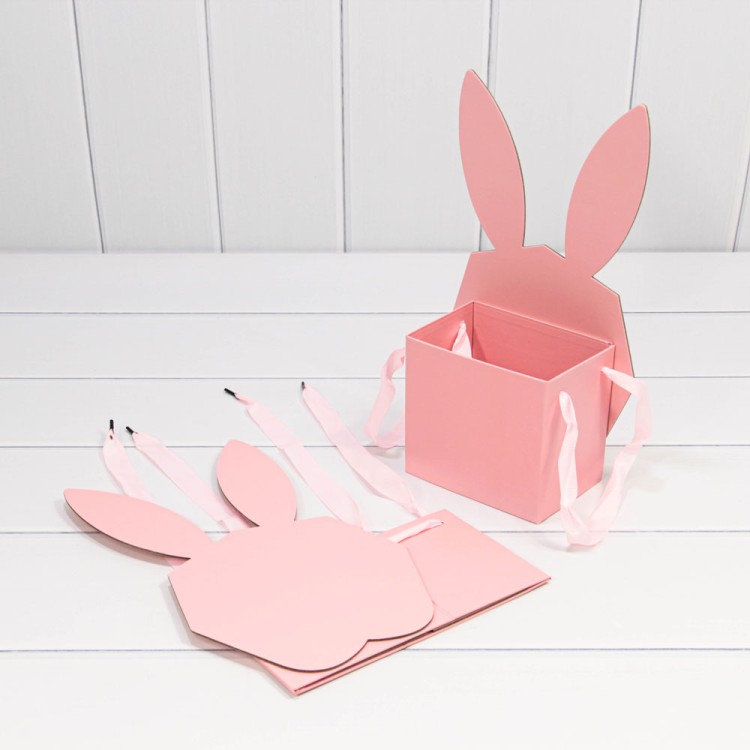 720796/2 Коробка Сборная 18*9,5*31 "Зайка" Розовый 1/10 1/80