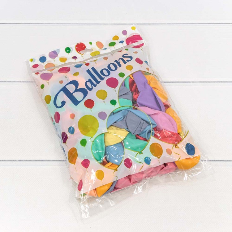 14300 Шарики воздушные из латекса "Макарун" 10"/25см (100 шт.) 2,2г (микс) 1/70