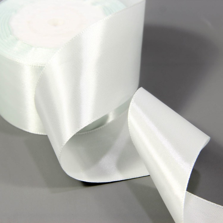 562-50/12 Лента Атласная Сатин 5см*25ярд Голубовато-белый 1/4 1/160