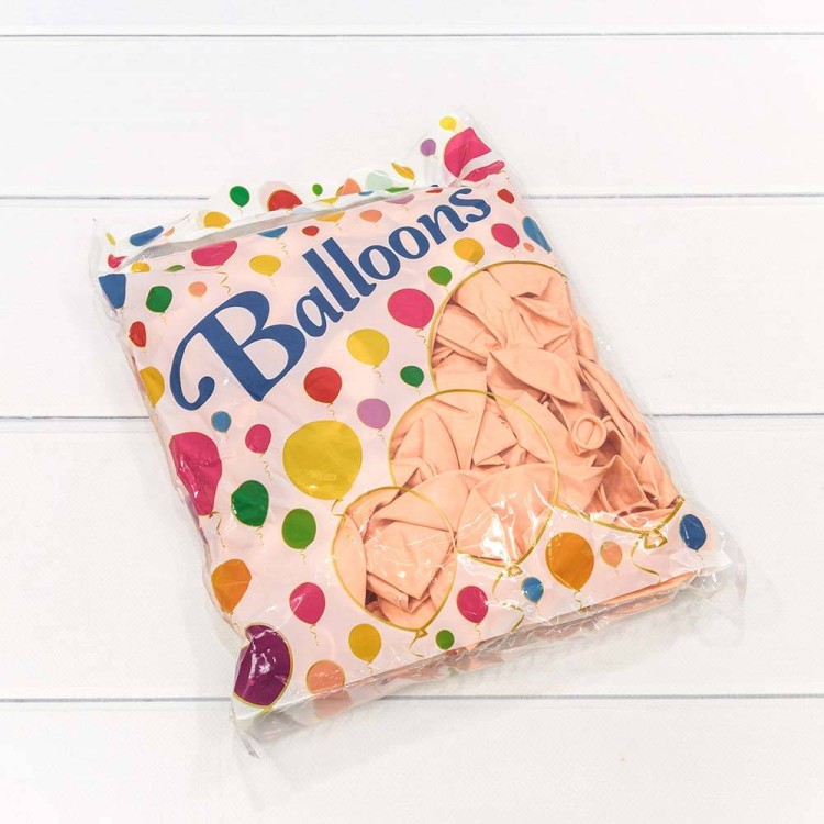 14400/9 Шарики воздушные из латекса "Макарун" 12"/30см (100 шт.) 2,8г Персиковый 1/60