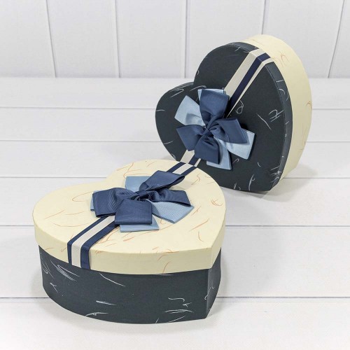 720612/29 Коробки "Сердце" Набор 1/3 22*20*9 с бантиком (ассортимент 3) 1/36