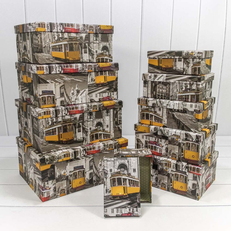 721604/1474 Коробки Прямоугольные Набор 1/10 34*26*15,3 "Трамваи-1" 1/6