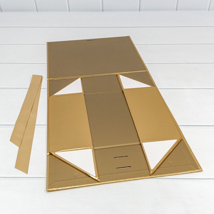 730226/0120 Коробка Прямоугольная 28,2*20*9,2 складная на магнитах "Люкс" Золотой 1/48