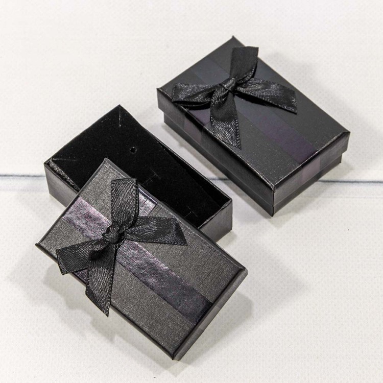 62558/3 Коробка Прямоугольная 8*5*2,5см с бантиком Чёрный 1/24 1/576 