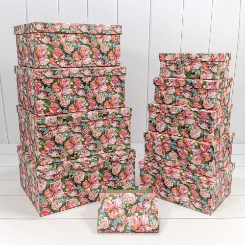 721604/1835 Коробки Прямоугольные Набор 1/10 34*26*15,3 "Чайные розы" 1/6