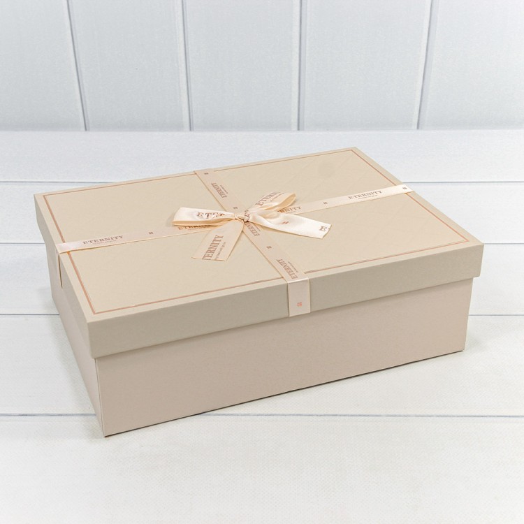721633/1 Коробки Прямоугольные Набор 1/3 29*21*9,5 с бантом "Eternity" Бежевый 1/12