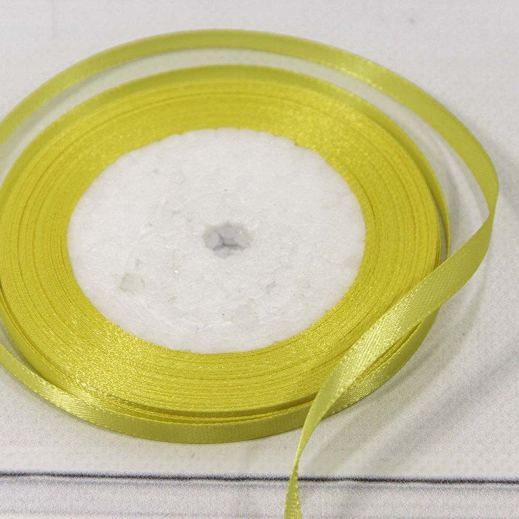 562-6/192 Лента Атласная Сатин 0,6см*25 ярд Ярко-жёлтый 1/10 1/360