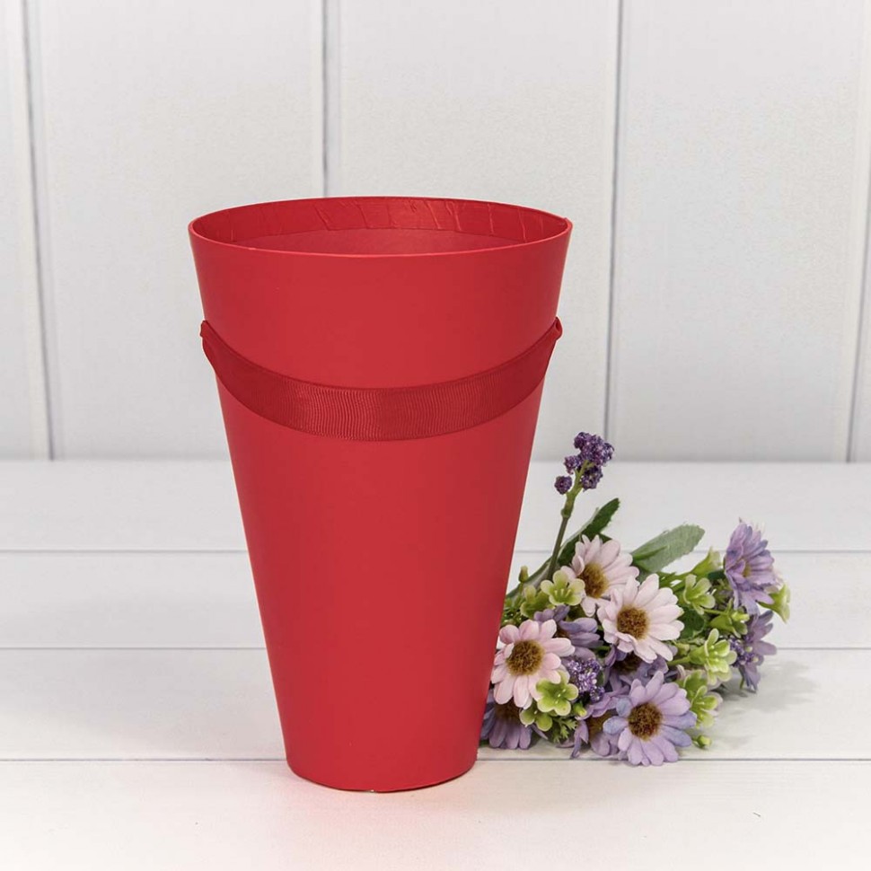 720108/4-3 Коробка "Ваза для цветов" 13*20 Красный 1/10 1/120