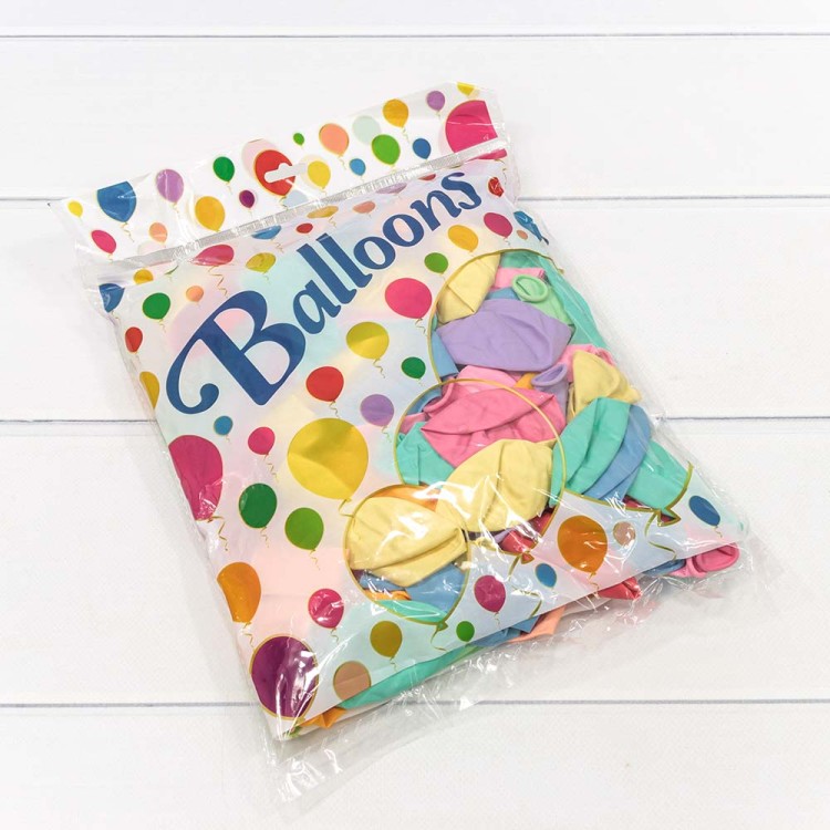 14400 Шарики воздушные из латекса "Макарун" 12"/30см (100 шт.) 2,8г (микс) 1/60