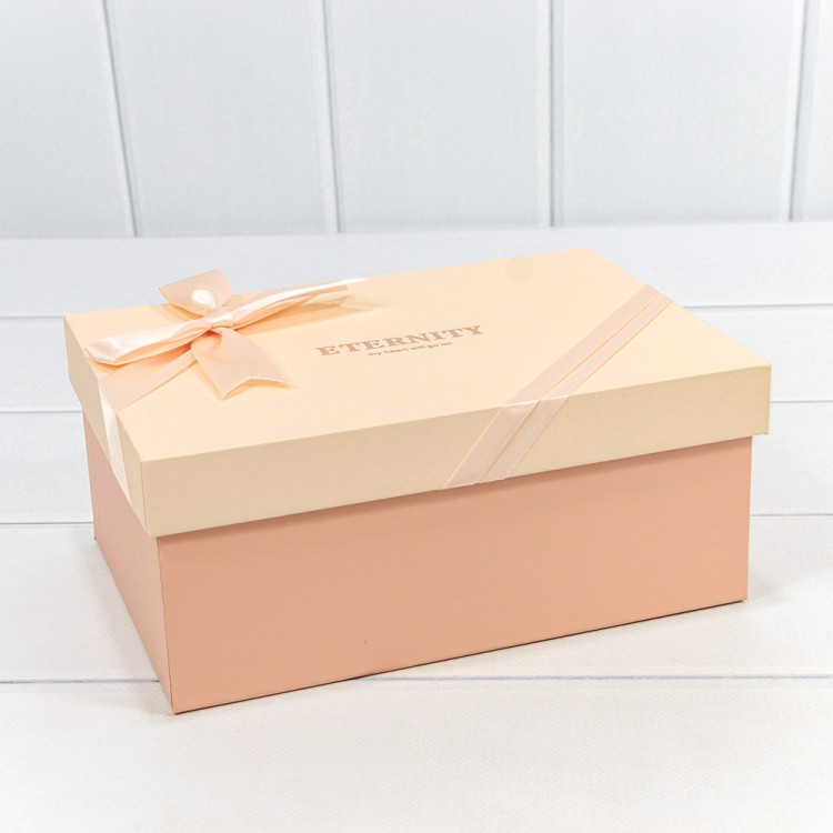 720620/3 Коробки Прямоугольные Набор 1/3 22,5*16*9,5 с бантом "Eternity" Персиковый 1/12