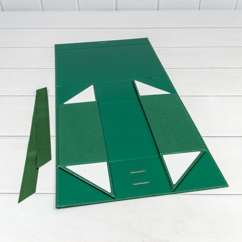 730226/0122 Коробка Прямоугольная 28,2*20*9,2 складная на магнитах "Люкс" Зелёный 1/48